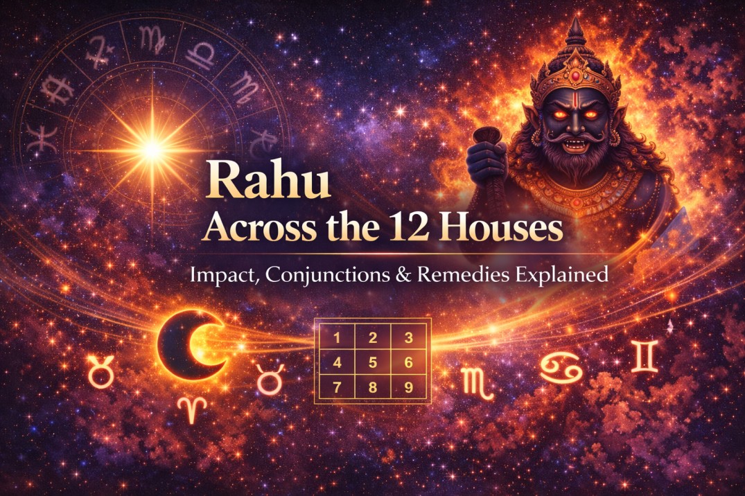 Rahu Across the 12 Houses: Impact, Conjunctions & Remedies Explained