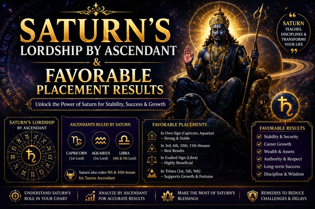 Saturn’s Lordship by Ascendant & Favorable Placement Results